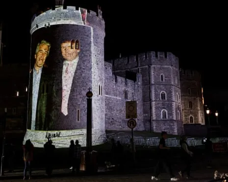Four Individuals Apprehended Following Projections of Trump and Jeffrey Epstein Shown on Windsor Castle