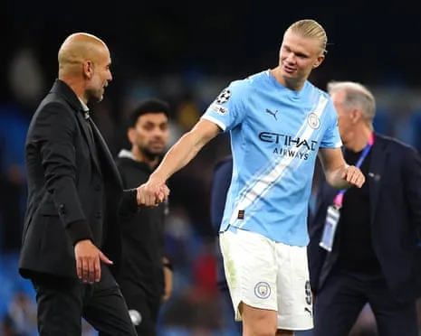 Erling Haaland Enters Elite Champions League 50-Goal Club, Hailed by Guardiola as Ronaldo and Messi's Peer