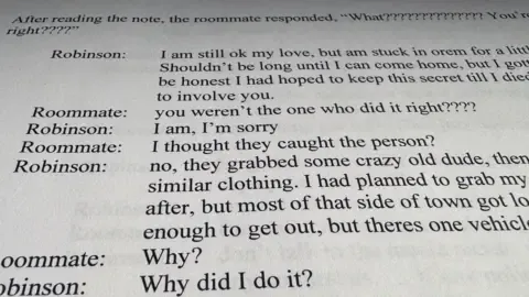 Exclusive Text Exchange Between Charlie Kirk Suspect and Co-resident